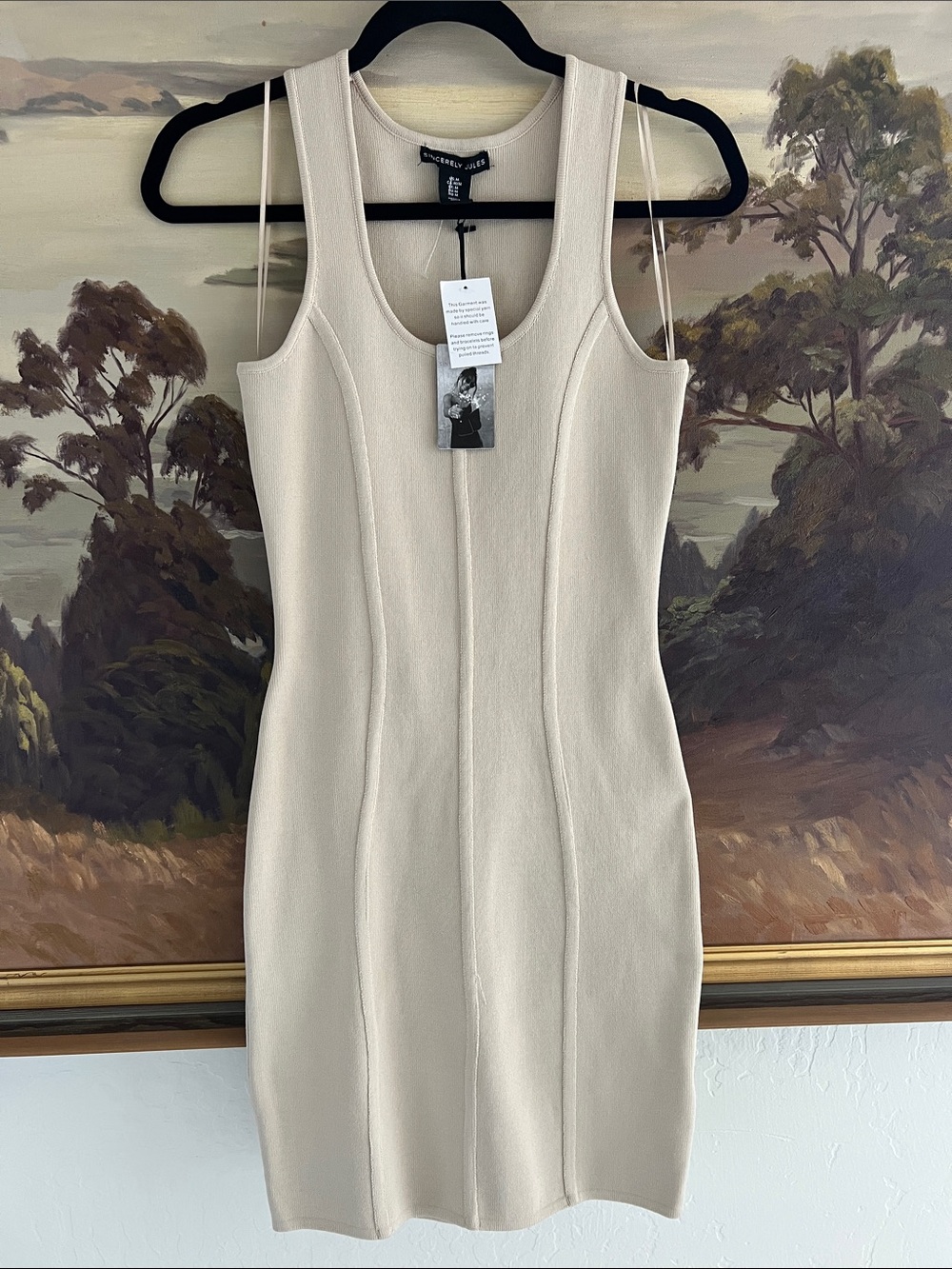 SINCERELY JULES NWT Size M Ivory Sleeveless Bodycon Dress - Picture 5 of 11